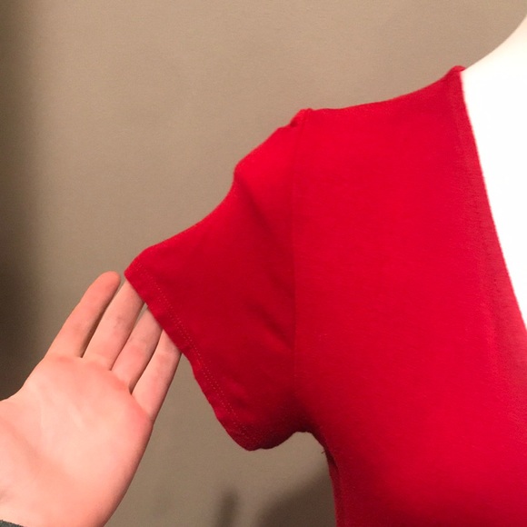 Sexy Red Cross Midi Dress Sz Large! - Picture 5 of 6